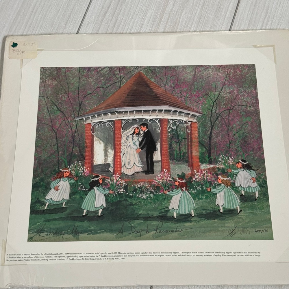 P. Buckley Moss A Day to Remember Print Signed Wedding Art‎ Gazebo 132/1000 2007